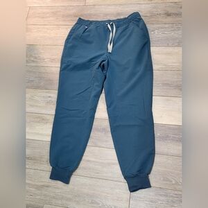 Figs Woman's Carribean Blue Jogger Scrub Pants Size Large
